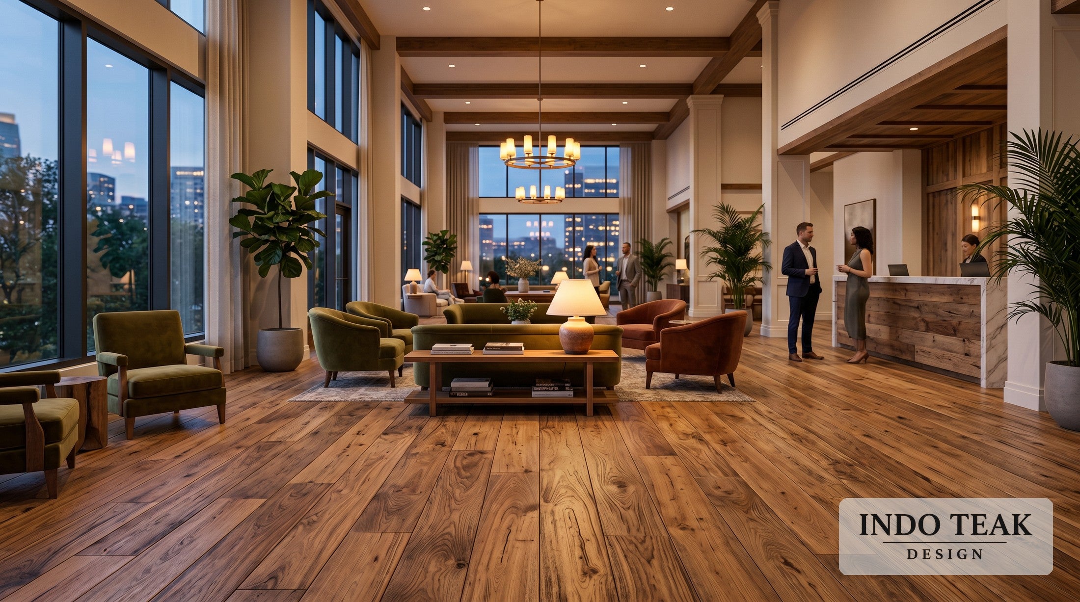 Book-Matched Teak Flooring — 10" Wide — in-context application