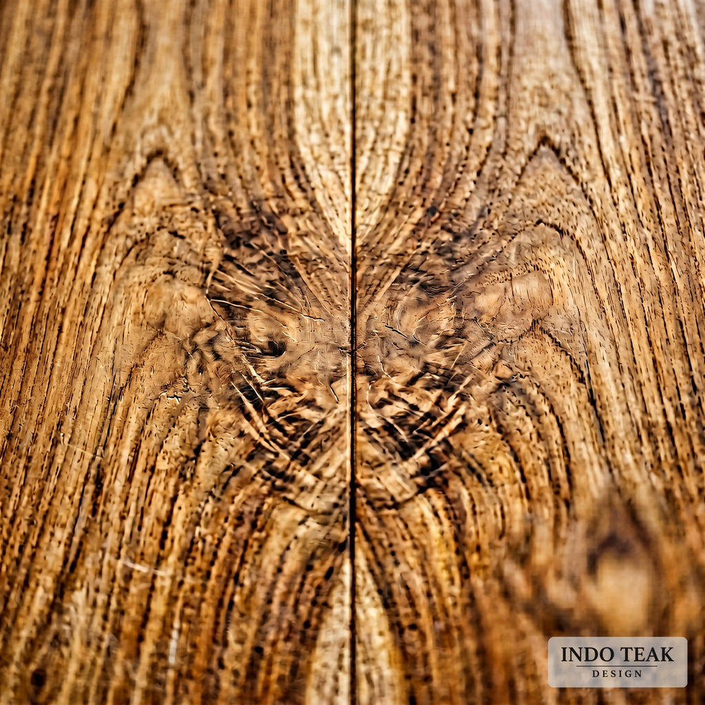 Book-Matched Teak Flooring — 8" Wide — grain texture detail