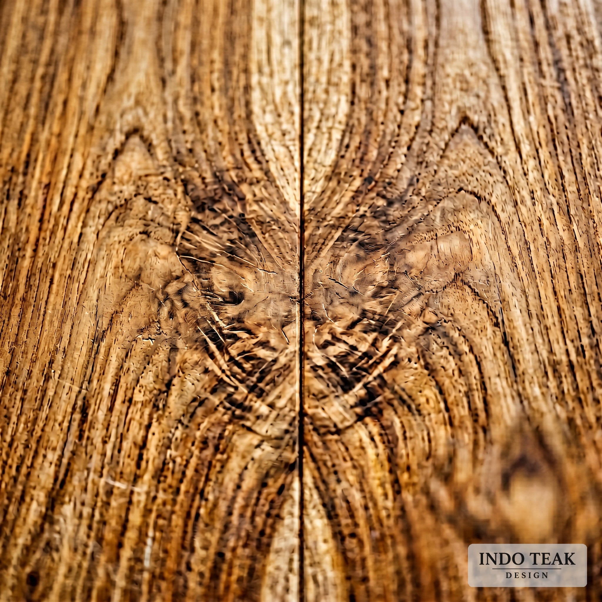 Book-Matched Teak Flooring — 8" Wide — grain texture detail