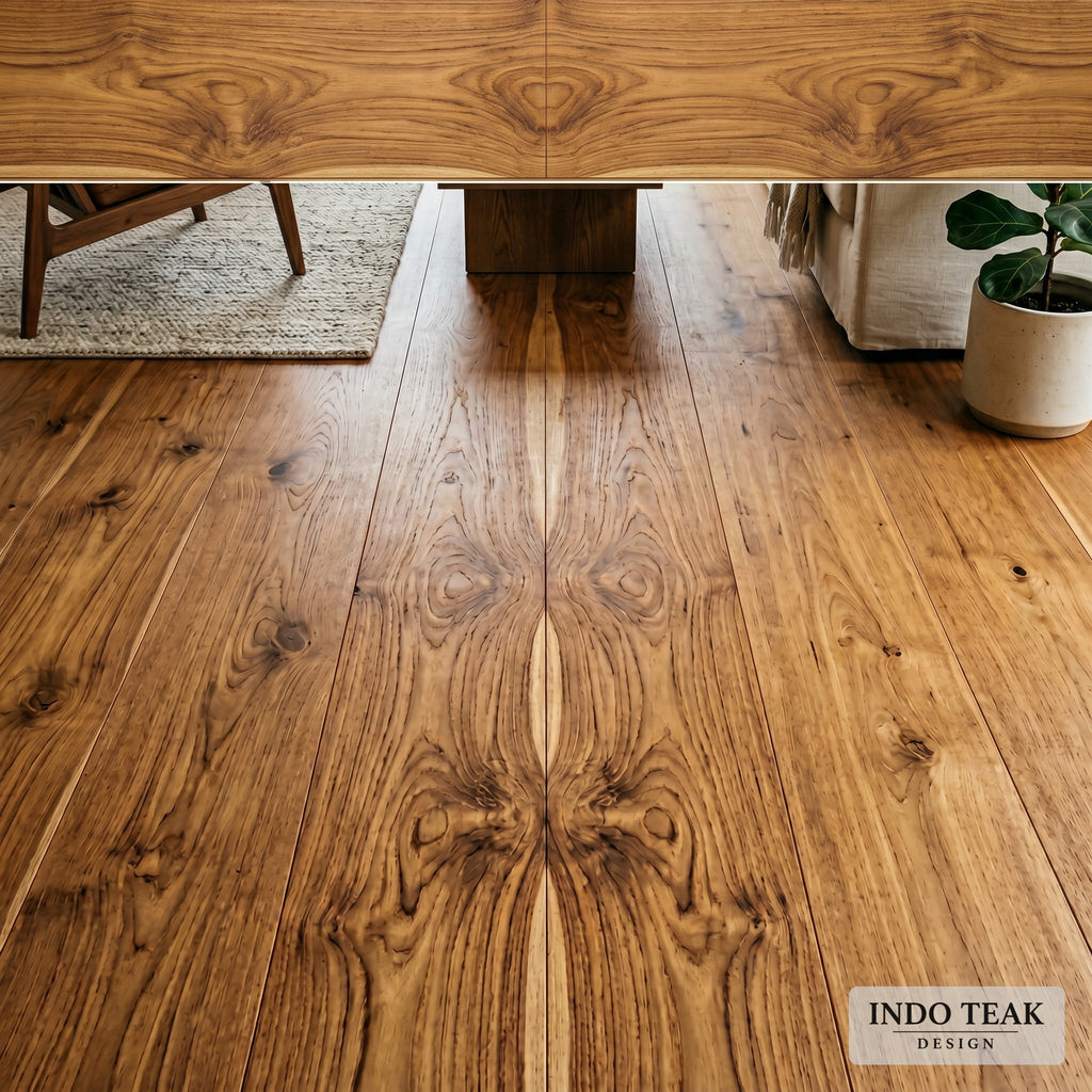 Book-Matched Teak Flooring — 8" Wide — in-context application