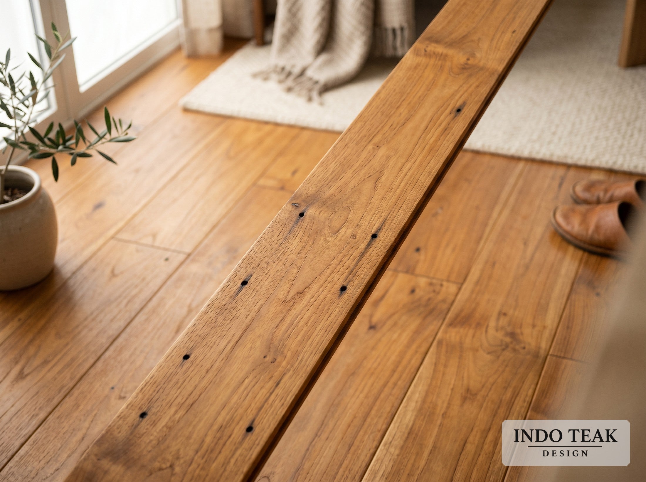 Engineered Teak Flooring — 3.5" Plank — in-context application