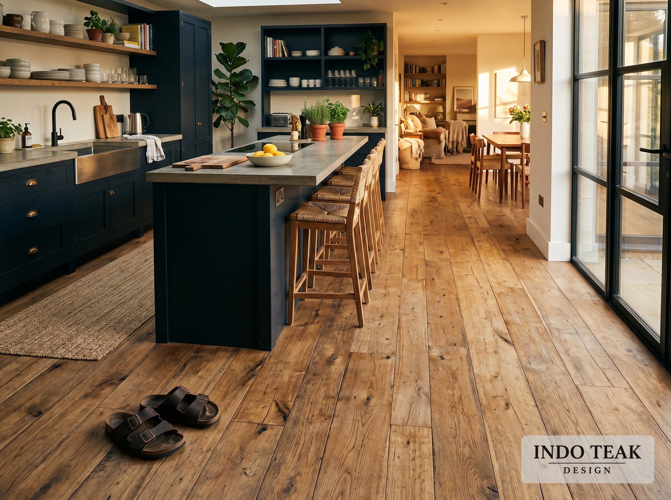 Engineered Teak Flooring — 7" Wide Plank — in-context application