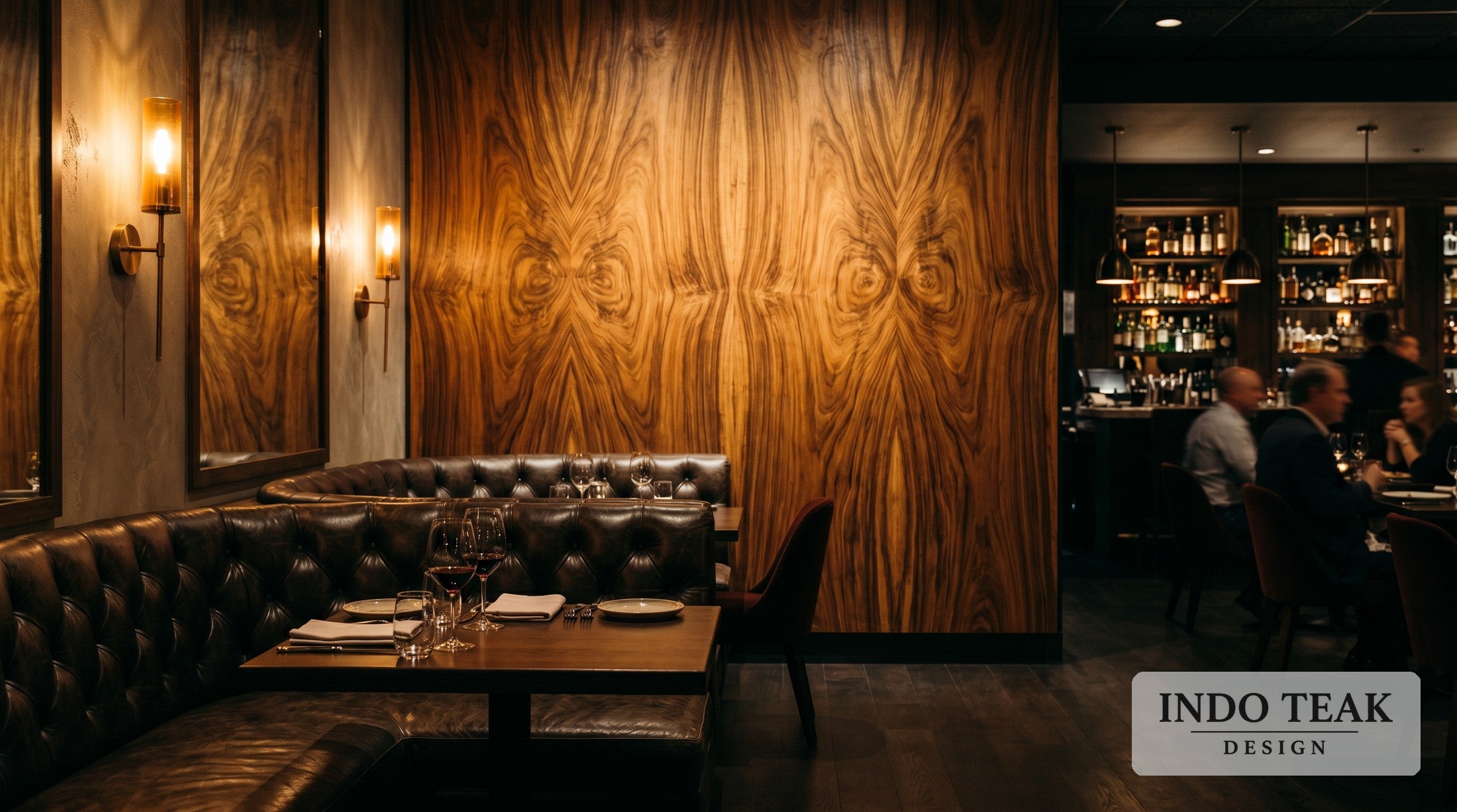 Large-Format Teak Wall Panel — 8' x 10' Bookmatch — product detail