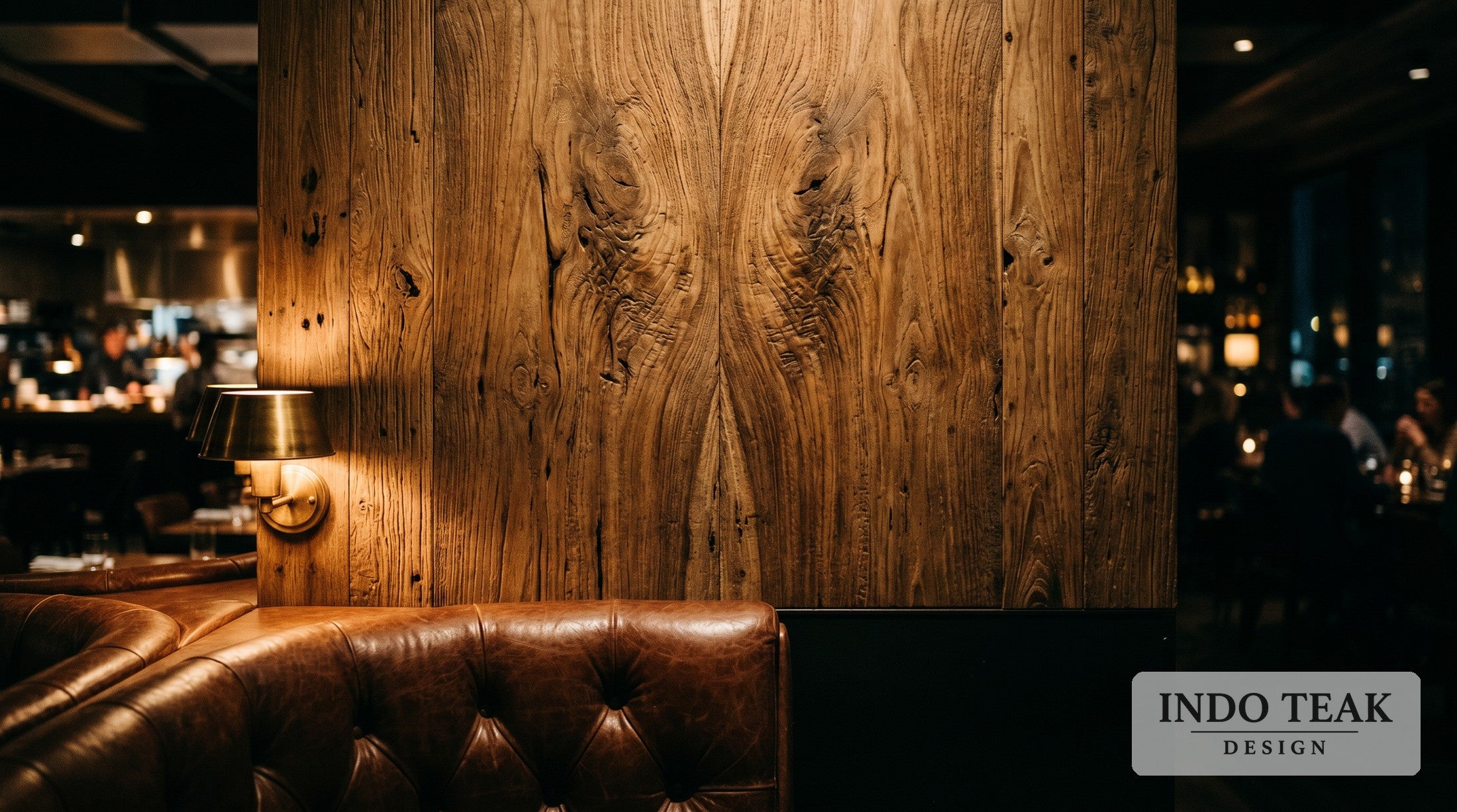 Large-Format Teak Wall Panel — 8' x 10' Bookmatch — grain texture detail