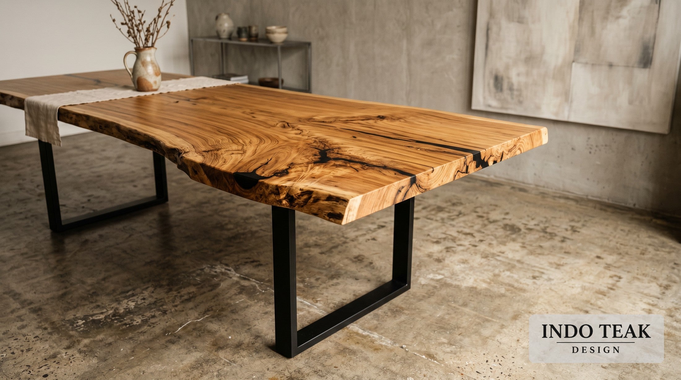 Live-Edge Reclaimed Teak Slab — 8' Dining Top — product detail