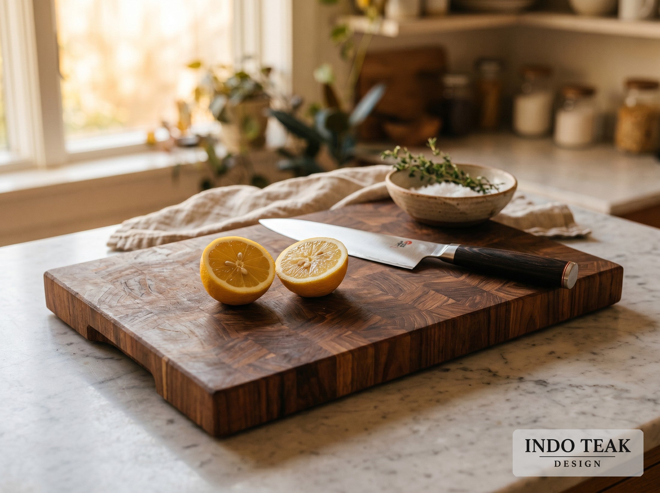 Reclaimed Teak End-Grain Cutting Board — product detail