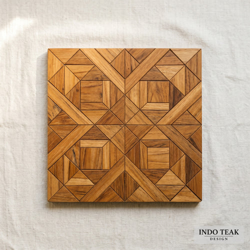 Amy Teak Tile — Geometric Parquet Box — product detail