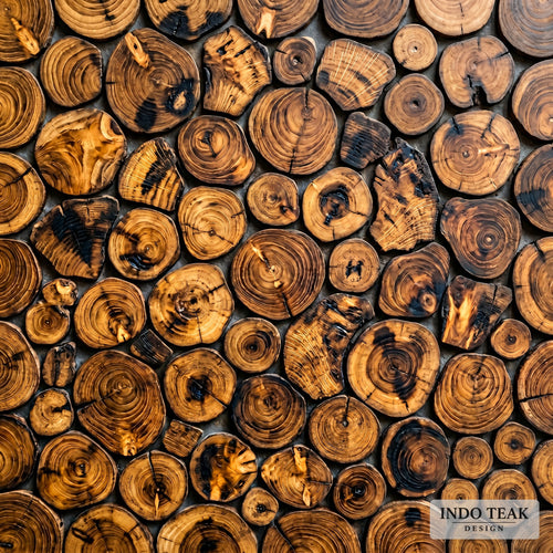 Barrel Teak Tile — End-Grain Mosaic — product detail
