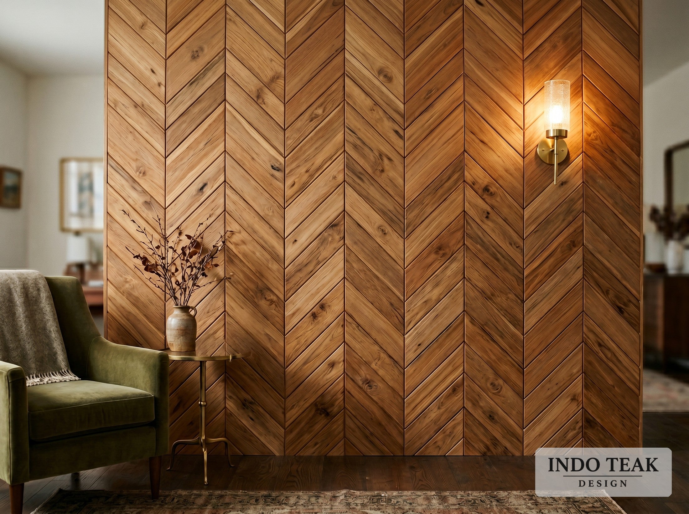 Chevron Teak Tile Box — product detail