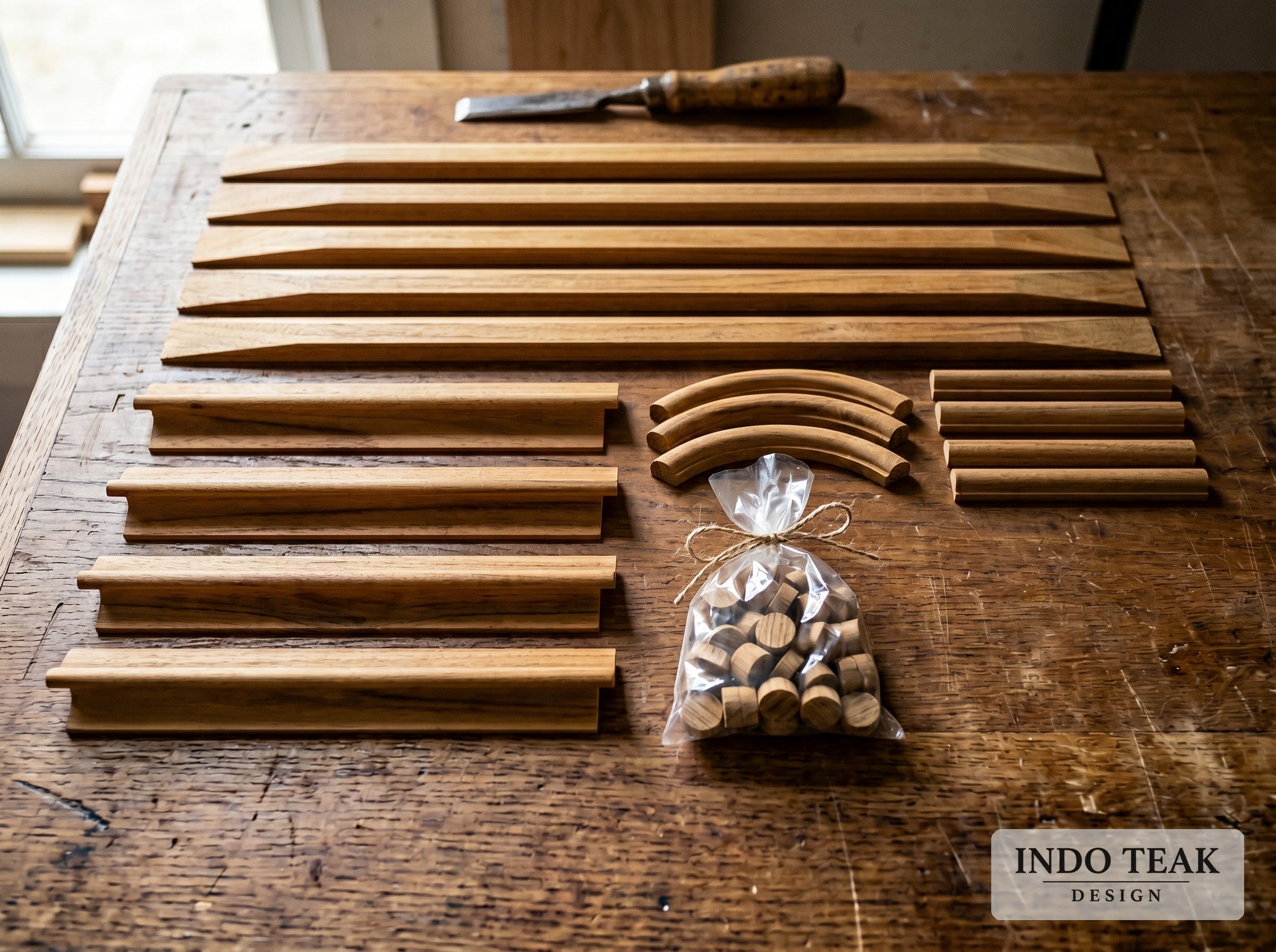 Teak Trim & Transition Kit — grain texture detail