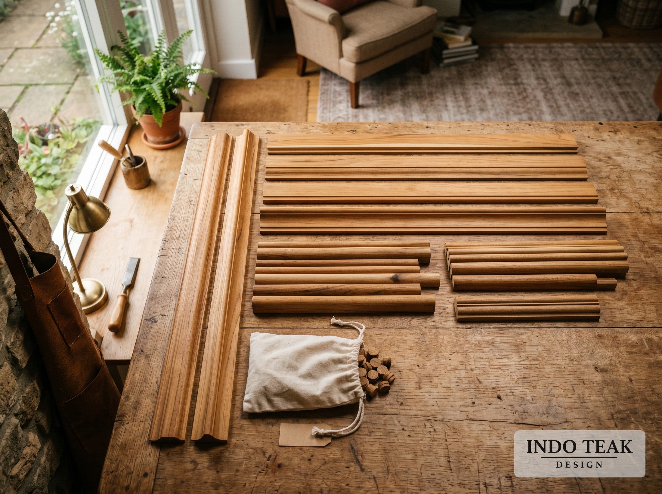Teak Trim & Transition Kit — in-context application